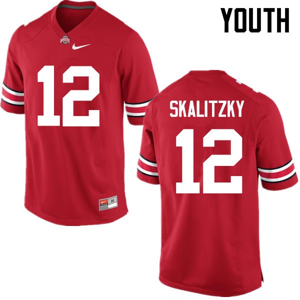 Ohio State Buckeyes #12 Brendan Skalitzky Youth Embroidery Jersey Red
